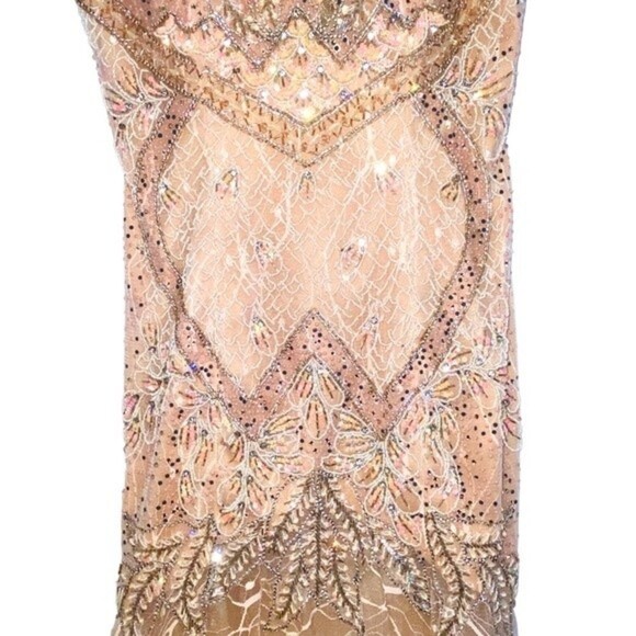 Jovani Style 49569 Fit & Flare Beaded Embroidered Mermaid Blush Gown Size 6 - Picture 16 of 16